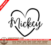 A Heart With The Word Mickey Inside Of It SVG - Disney SVG Heart Mickey2 SVG